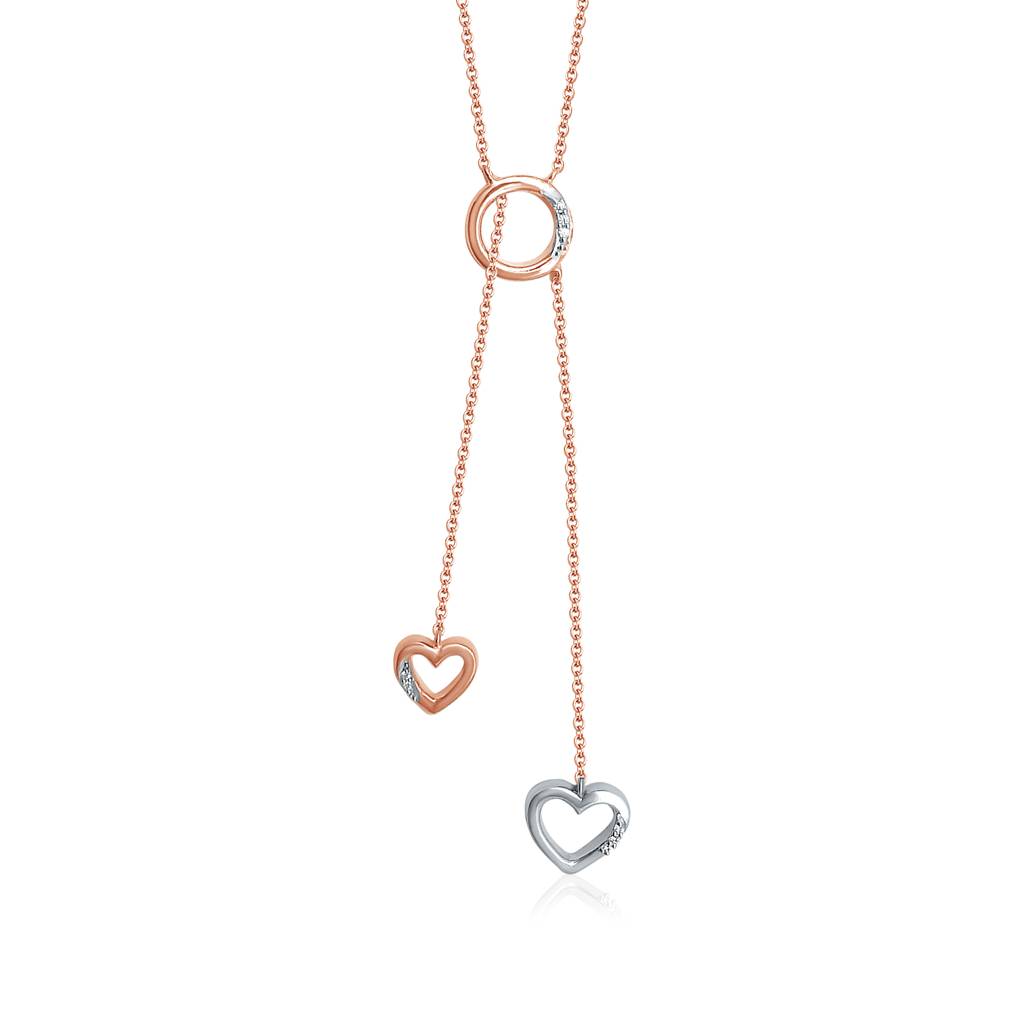 Lariat Heart Drop Diamond Necklace : NK13