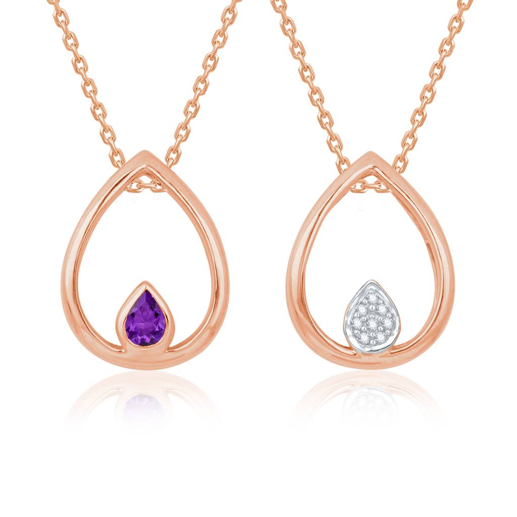 Celestial Duo Teardrop Pendant : P1425AM-RG-JAN
