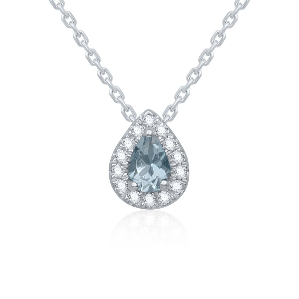 Tiny Droplet Aquamarine Necklace : P1939AQ