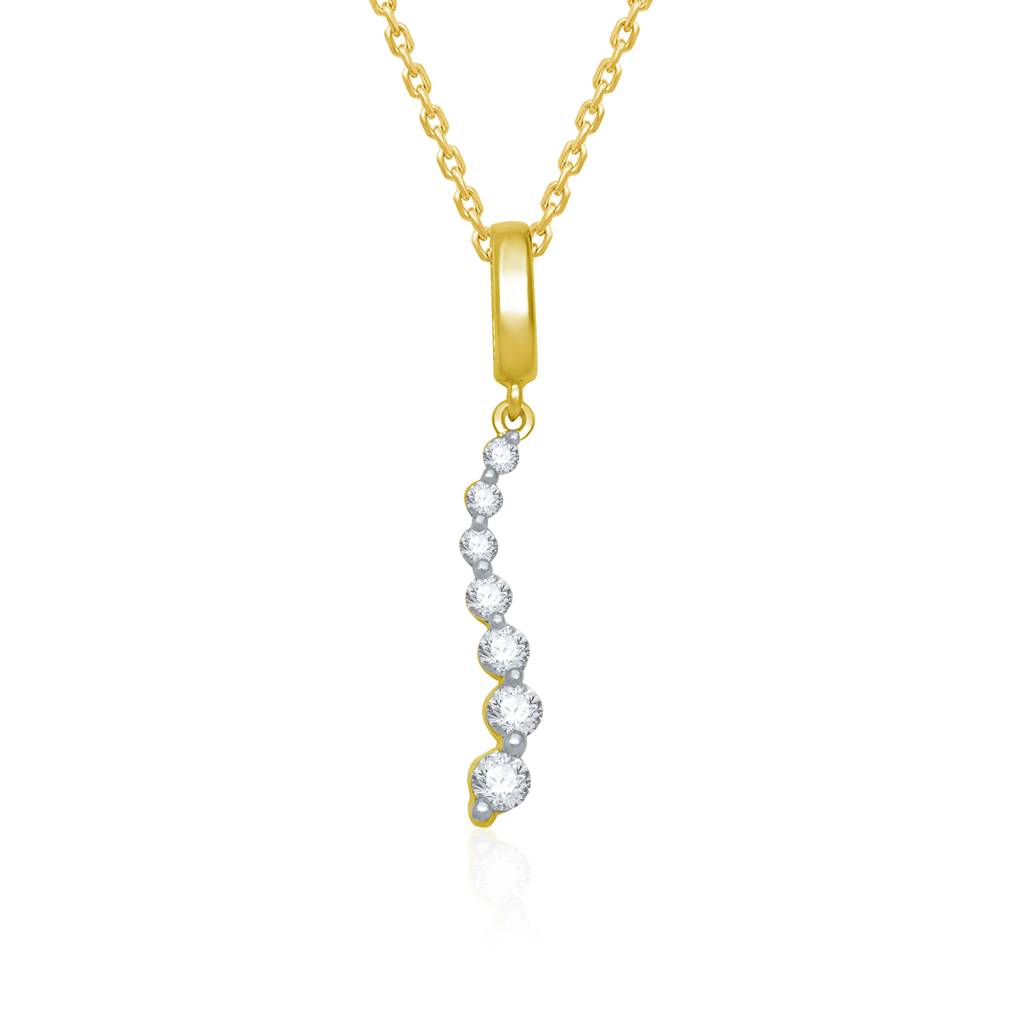 Shimmering Line Drop Diamond Pendant : P2106