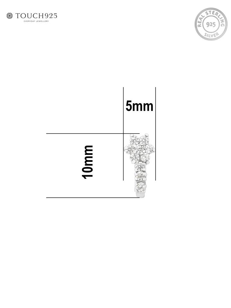 Floral Drop Silver Nose Pin : DONP2119