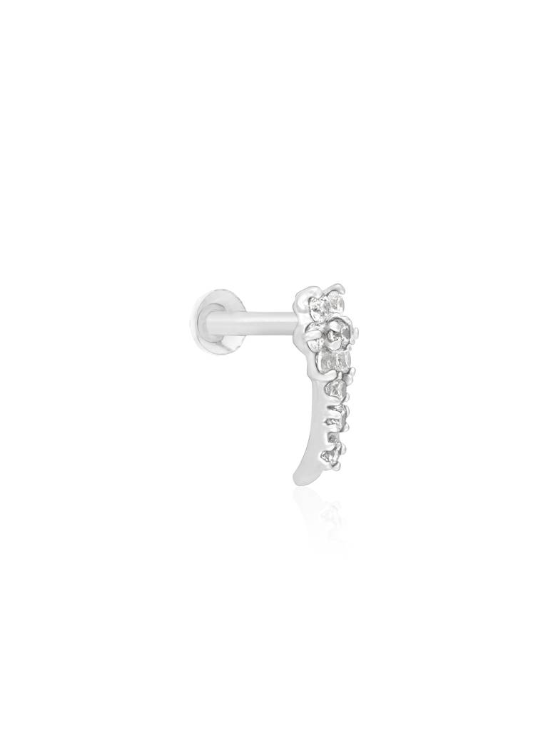 Floral Drop Silver Nose Pin : DONP2119