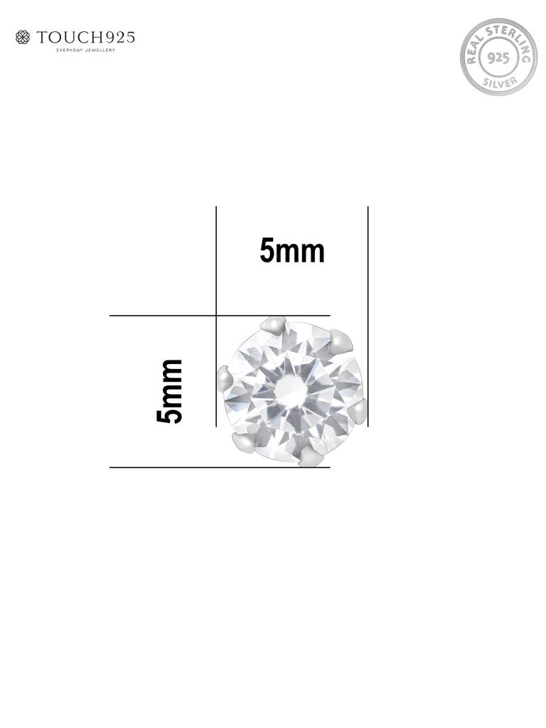 Solitaire Glow Silver Nose Pin : DPNP2179
