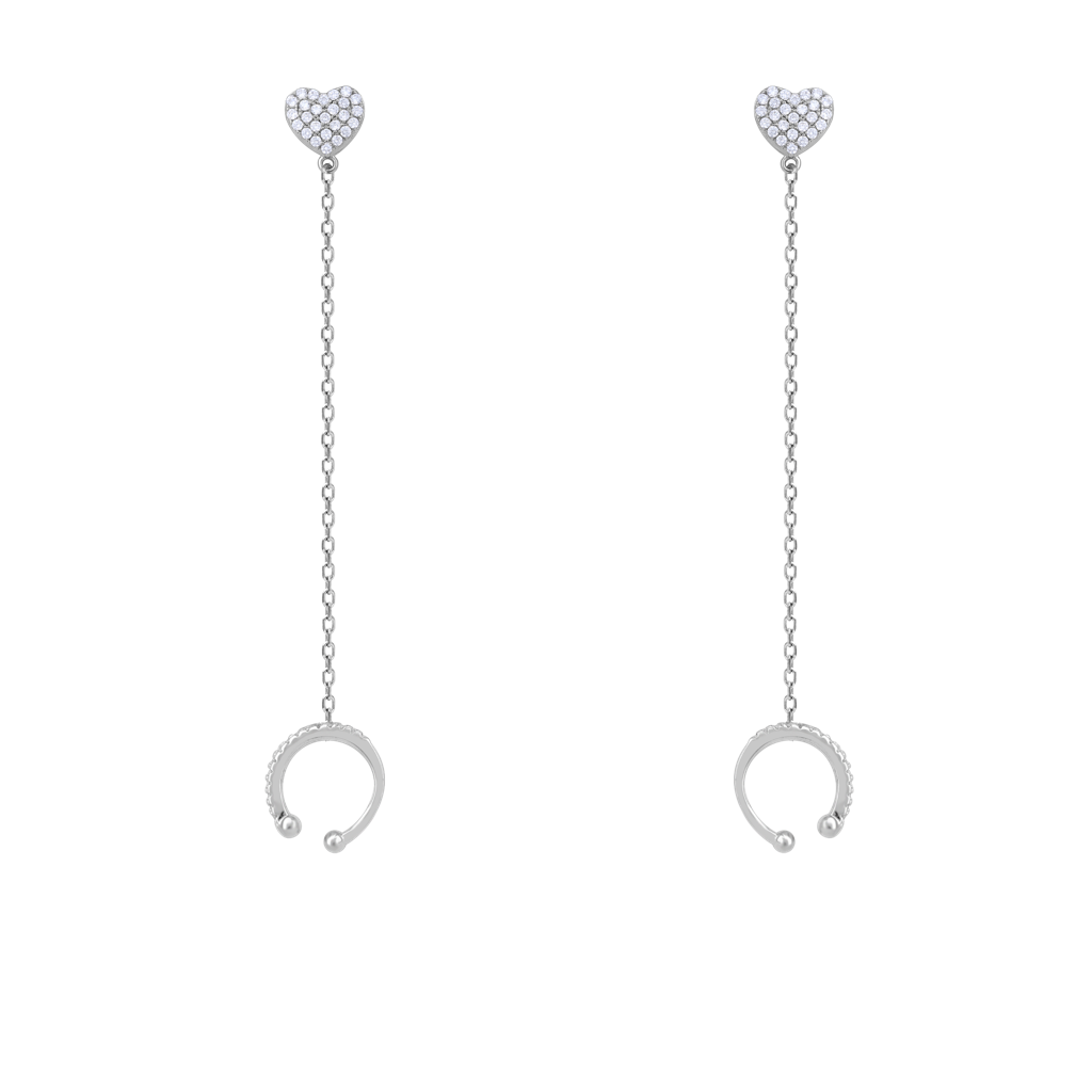 Heart Chain Cuff Earring : DQER329