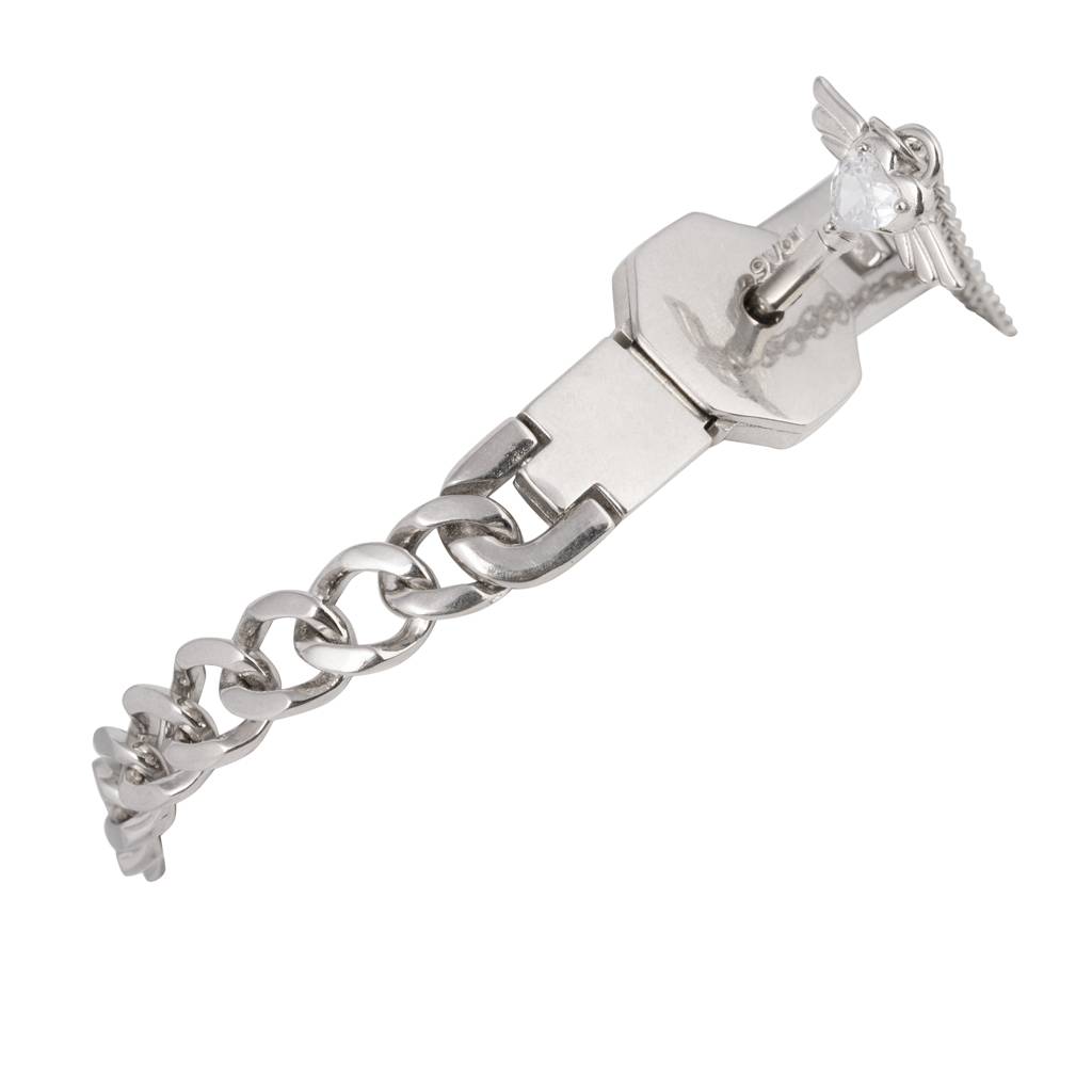 Silver Key & Chain Bracelet Duo