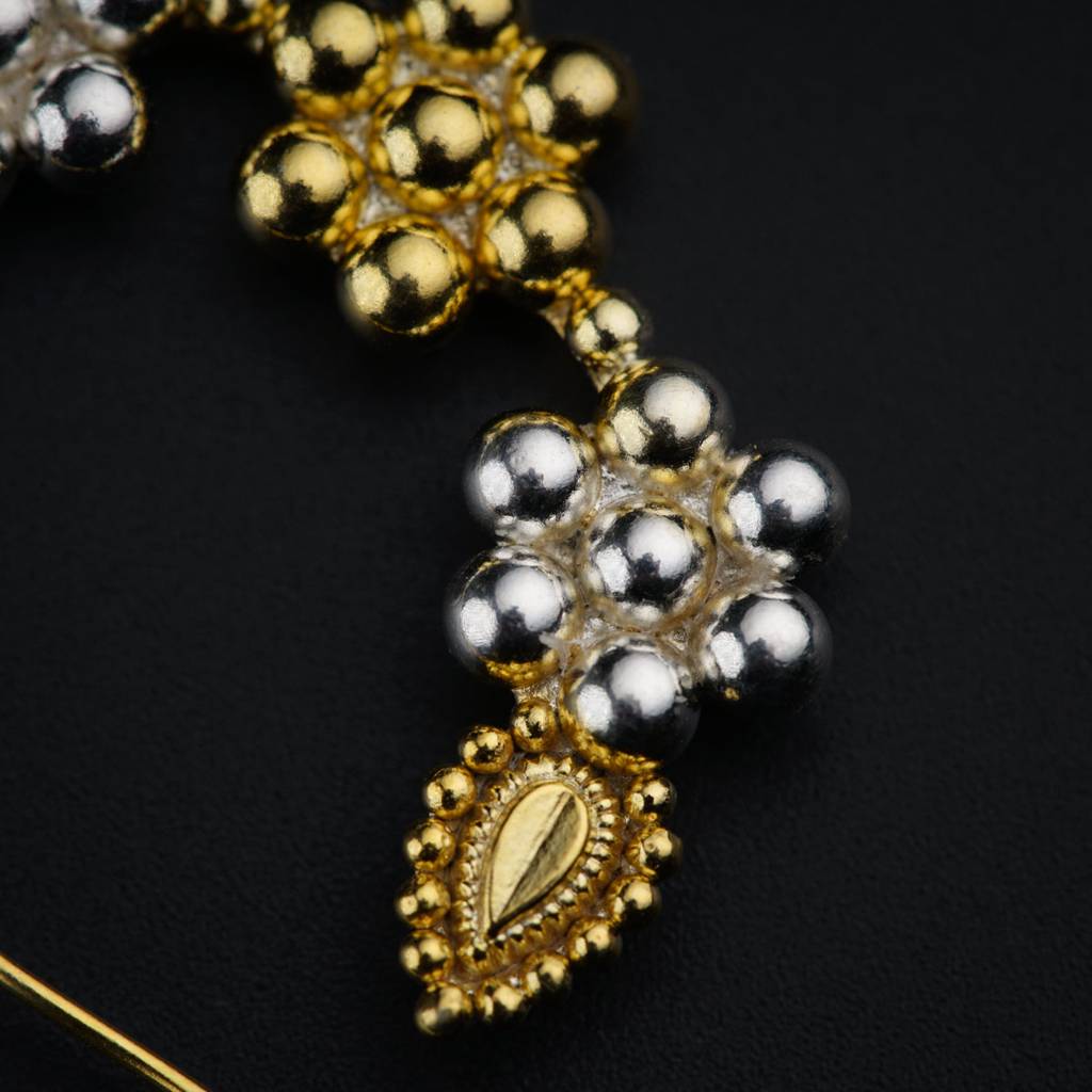 Swarna Rajat Kudi Nath: Dual Tone, Medium (Left) : Swarna_Rajat_Kudi_Nath_Dual_Tone_Medium_Left_Pierced