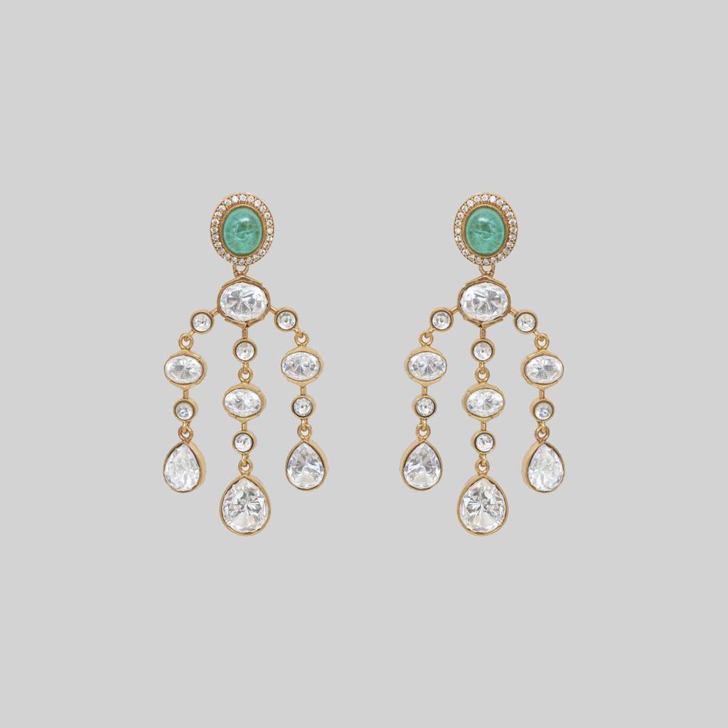 Aaru Green Moissanite Earrings : ZGRR52