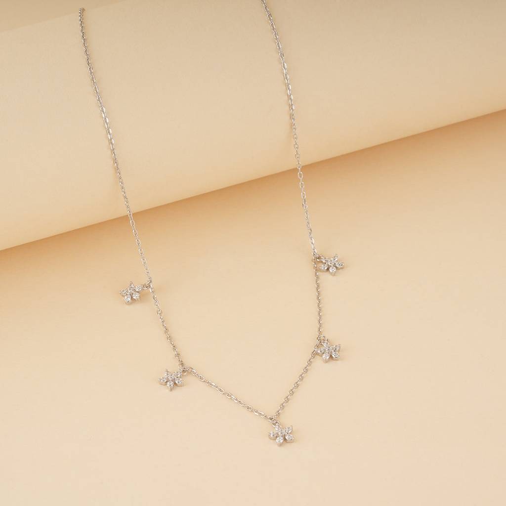 Sterling Silver Stars Necklace 18 Inches Sterling Silver Silver