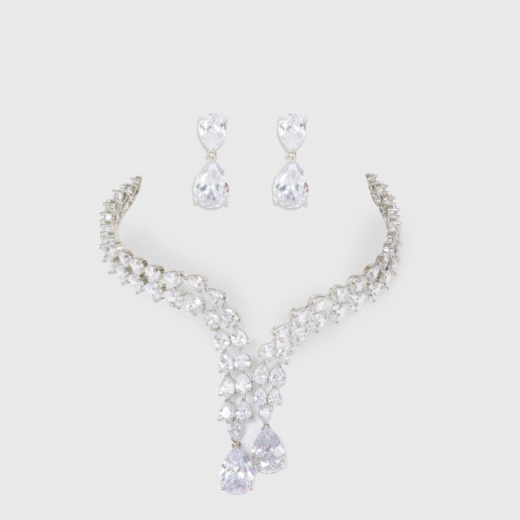 Bold And Dramatic Diamond Choker With Matching Earrings : ZGRK197