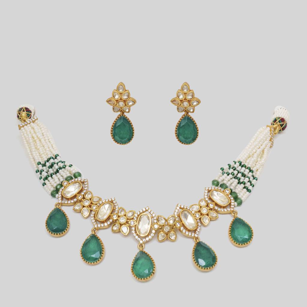 Kria Green Moissanite Choker Set : ZGJM69