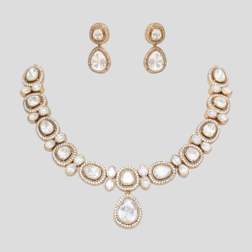 Dramatic And Bold Moissanite Choker Set : ZGRR59