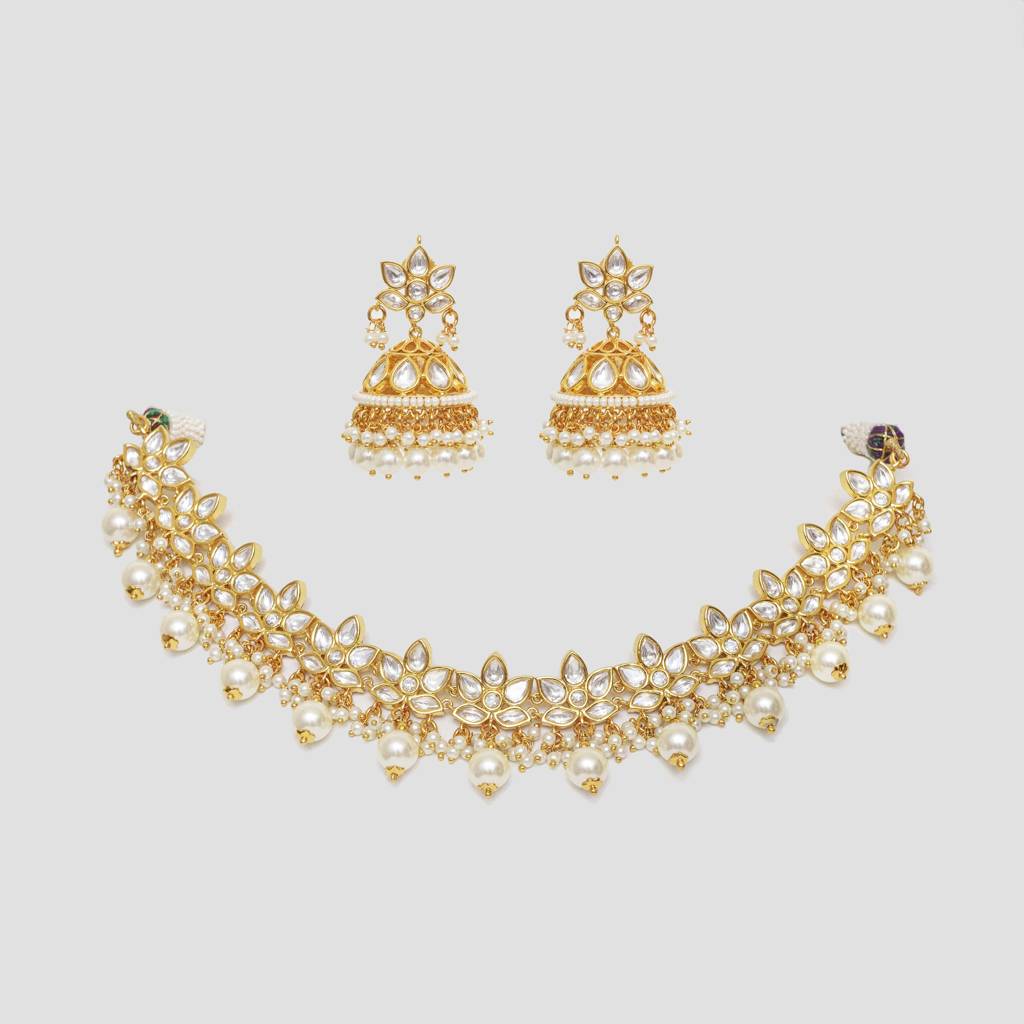 Chakori Kundan Necklace Set : ZGJA166