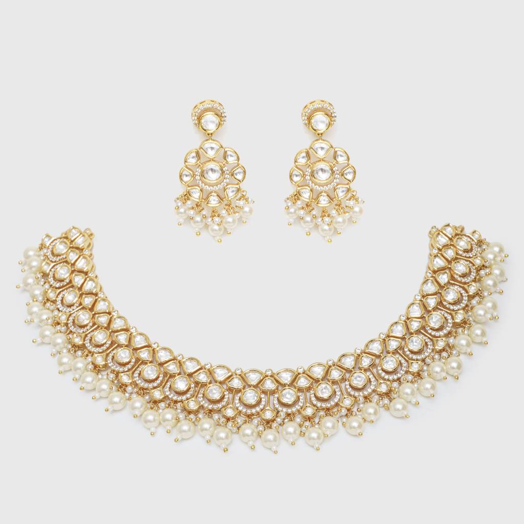 Azmat Kundan Necklace Set : ZGJA163