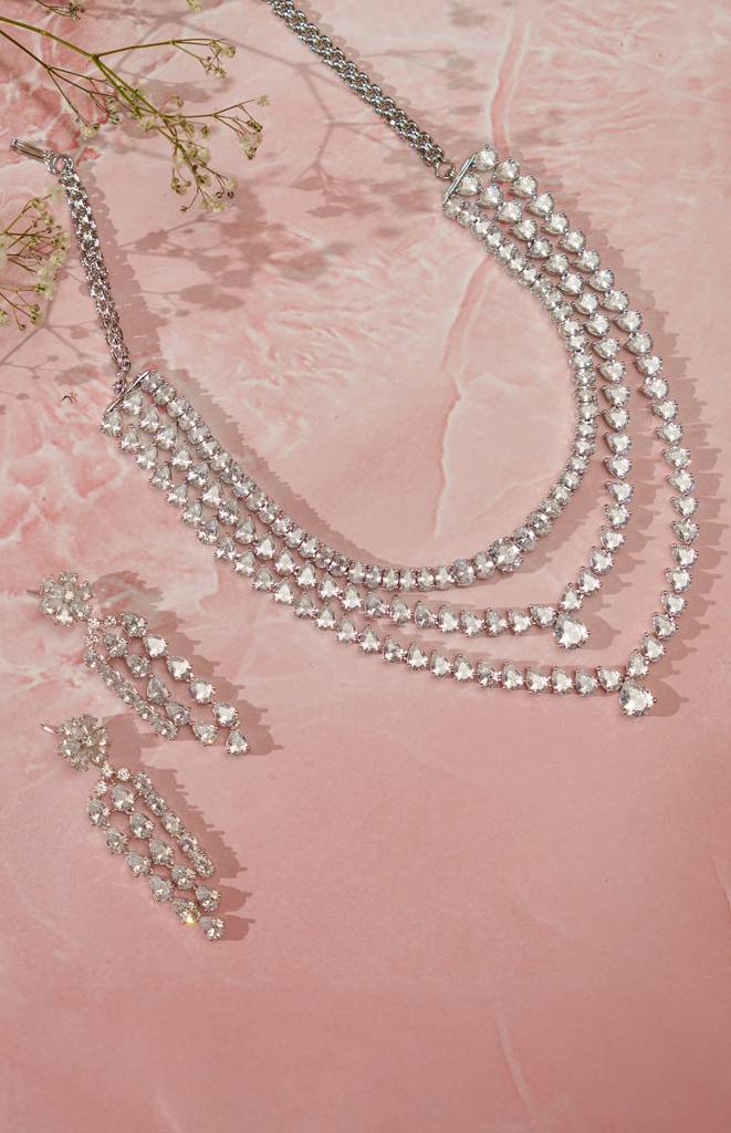 Zaveri Diamond Necklace Set : ZGRK192