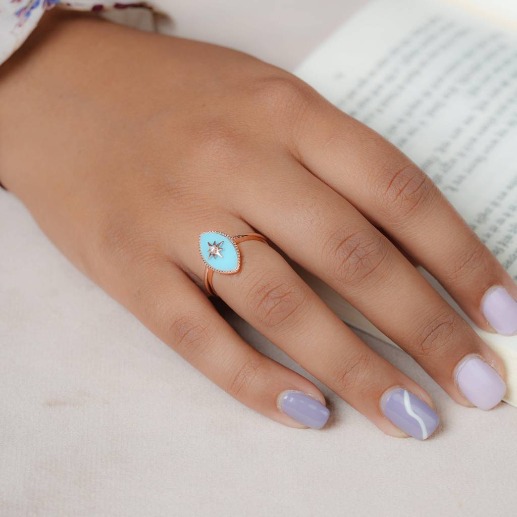 Rose Gold Star Serenity Ring : KR013