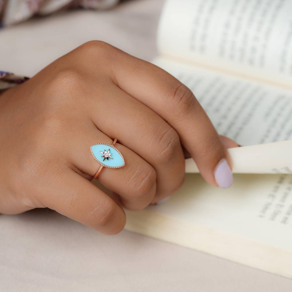 Rose Gold Star Serenity Ring : KR013