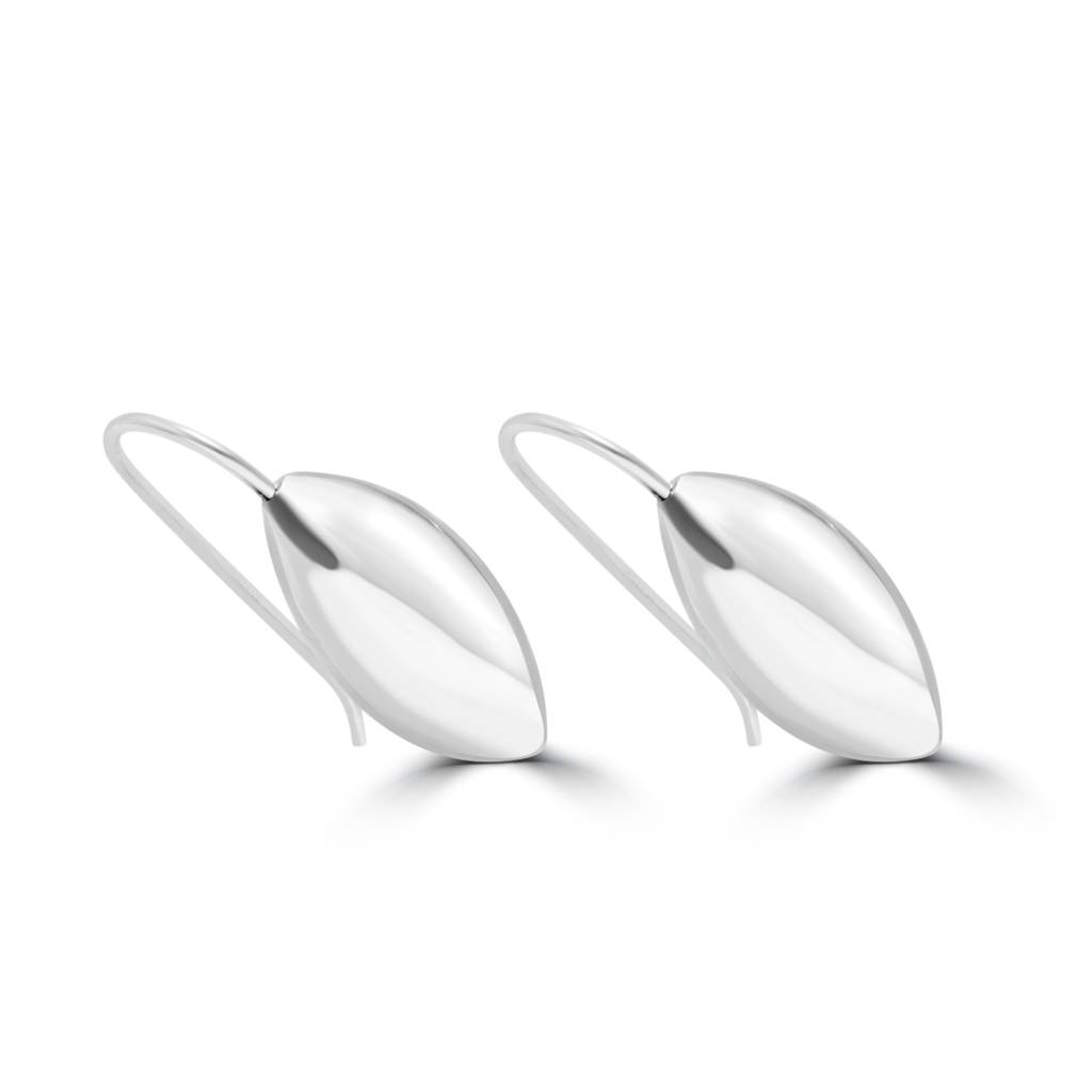 925 Pure Silver Minimalistic Silver Leaf Earrings | Silver Leaf Pattern Earring : TWP1192