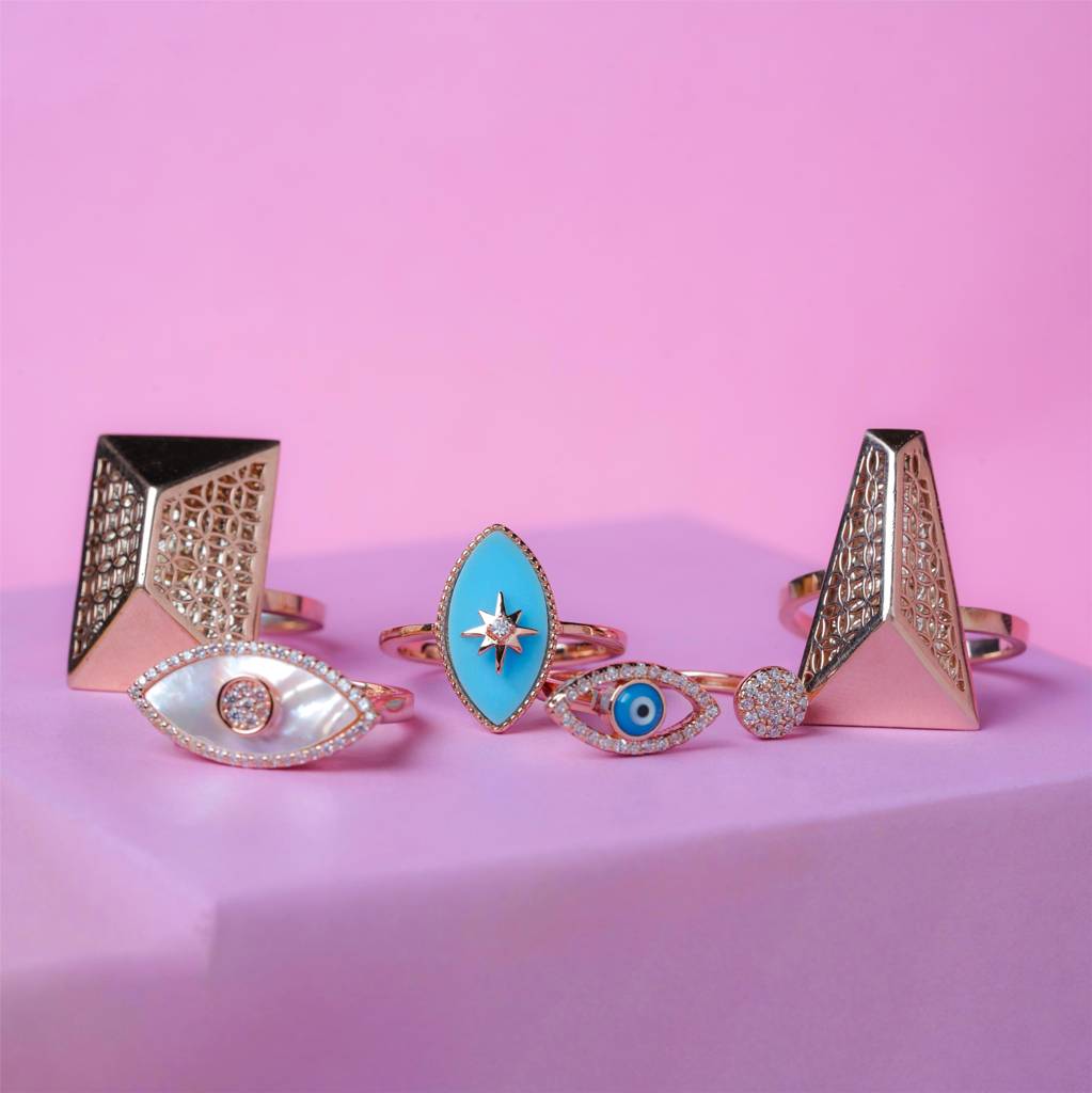 Rose Gold Star Serenity Ring : KR013