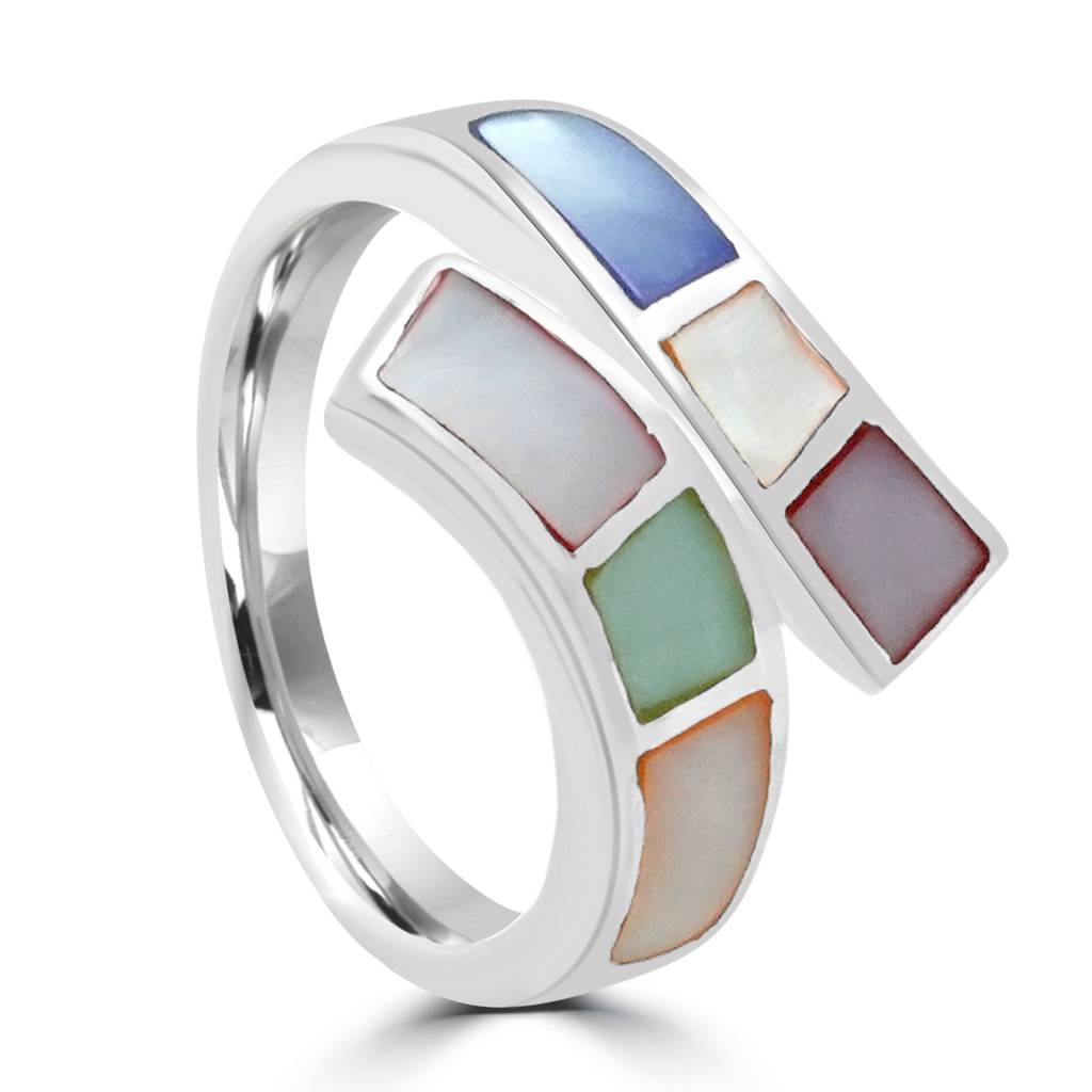 925 Pure Silver Multicolor Enamel Ring | Statement Enamel Open Finger Ring : LR1195