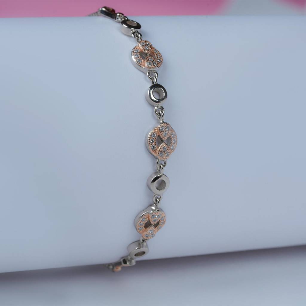 Dual Tone Stone Grace Bracelet : KB008