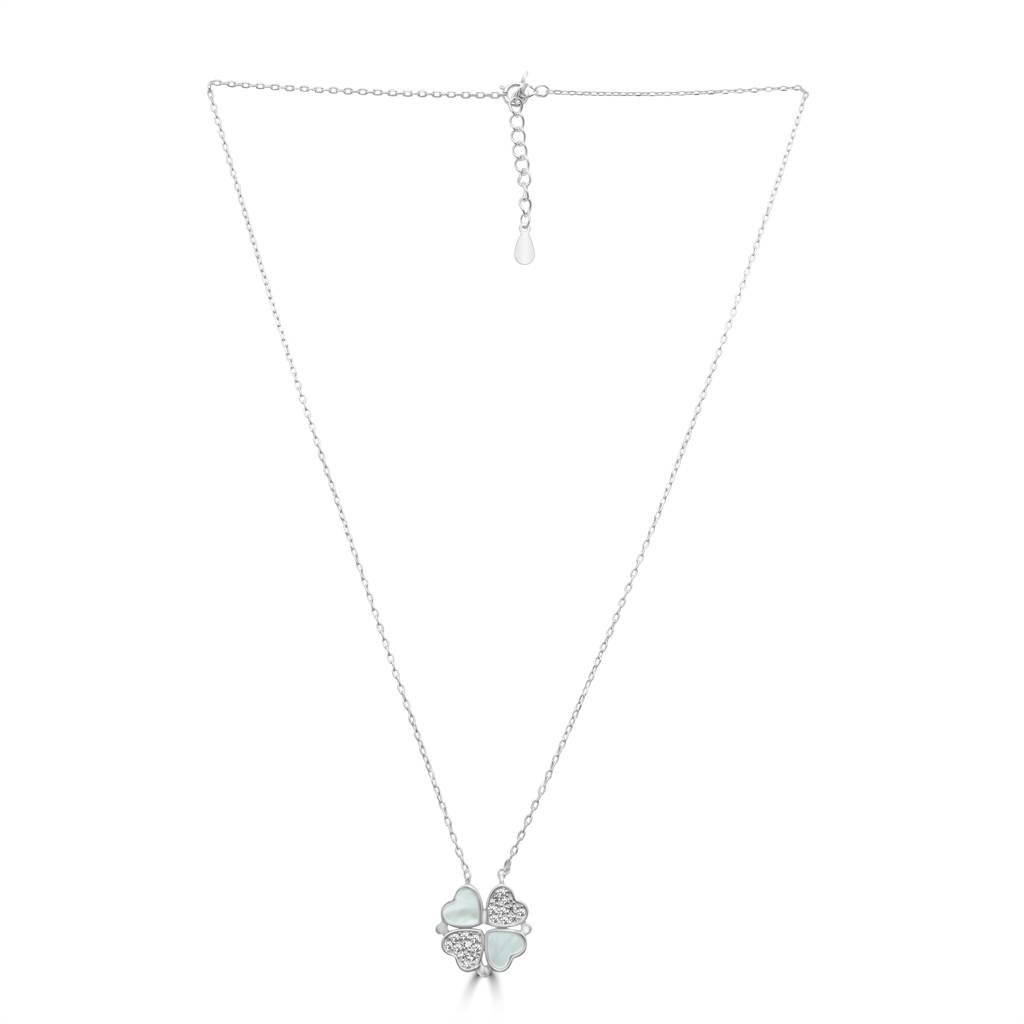 Minimalist Silver Chain Heart Pendant | Double Heart Pendant Necklace : CP1017