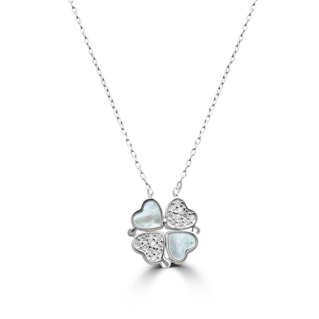 Minimalist Silver Chain Heart Pendant | Double Heart Pendant Necklace : CP1017