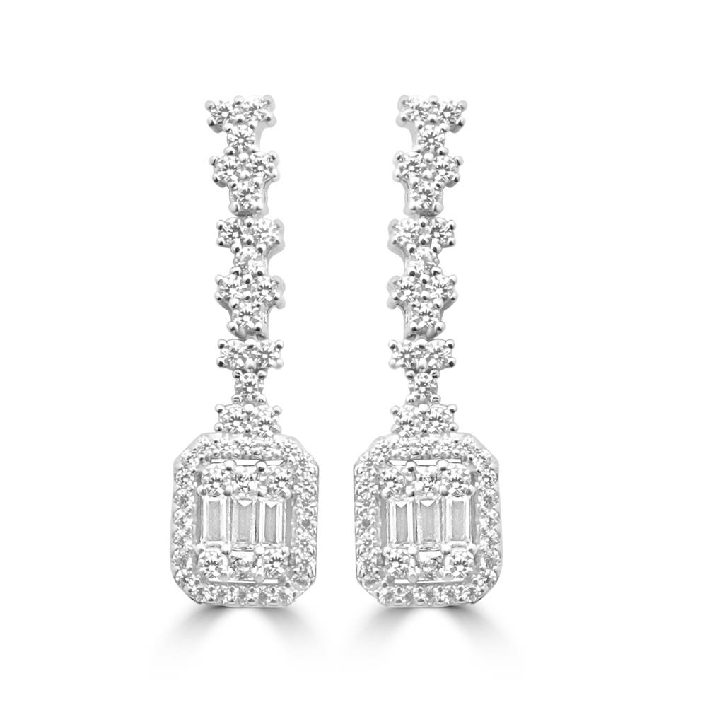 925 Pure Silver Necklace & Earrings, Ring Combo Set | Silver Wedding Jewelry Set : NL1048B