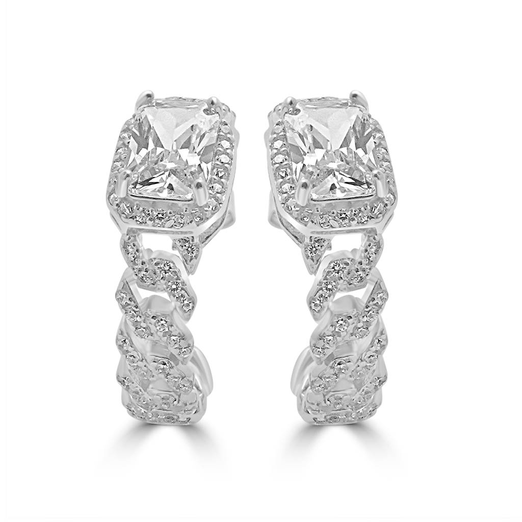 925 Pure Silver Twisted Design Necklace With Earrings | Elegant Wedding Necklace : NL1051