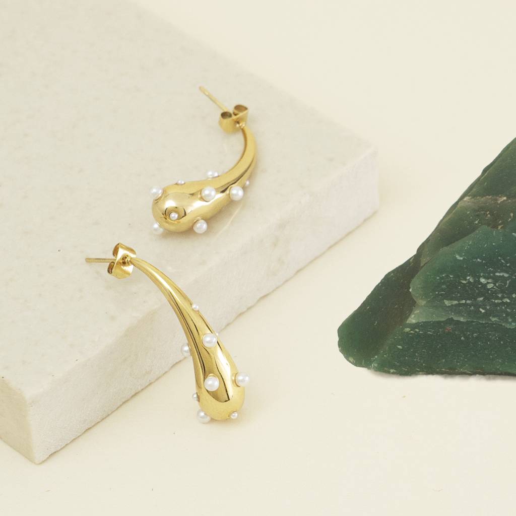 Charlotte Pearl Dots Earrings : TE14