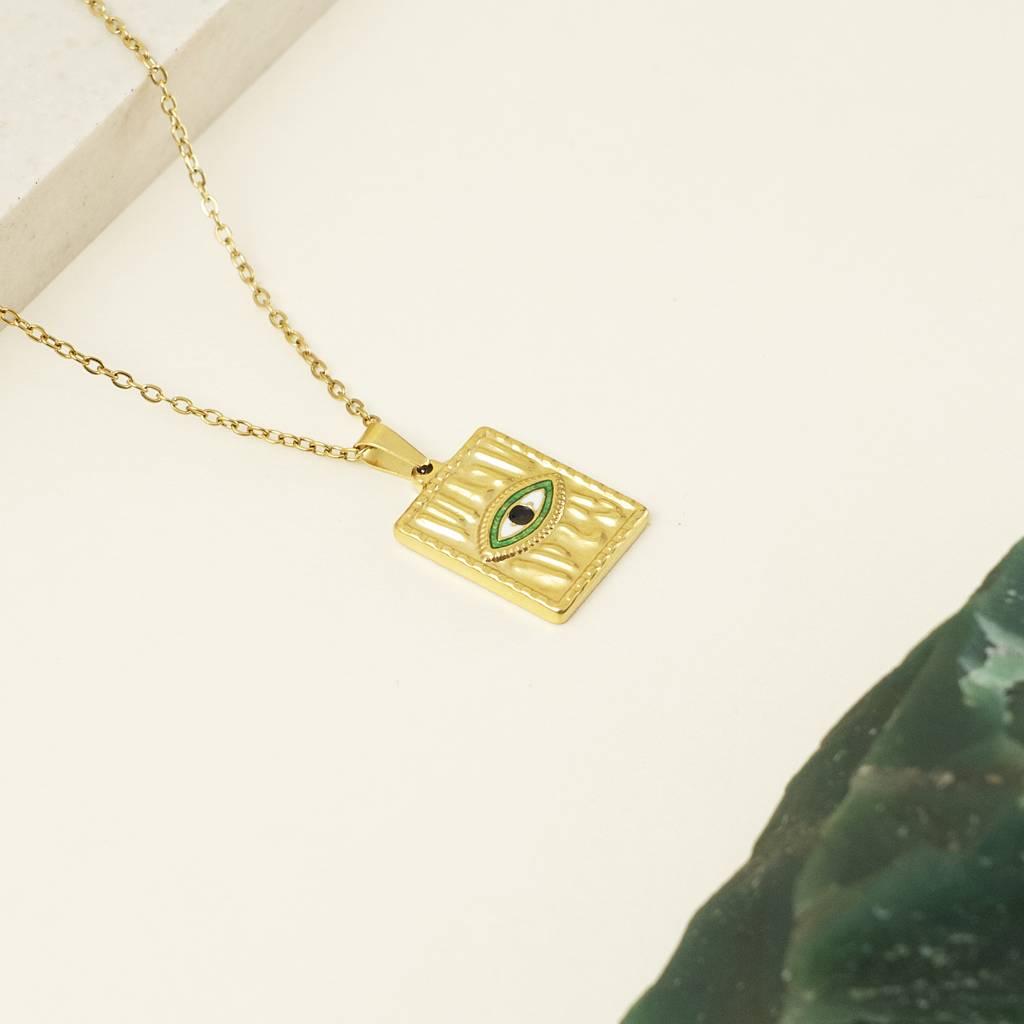 The Green Stone Eye Necklace : TN23