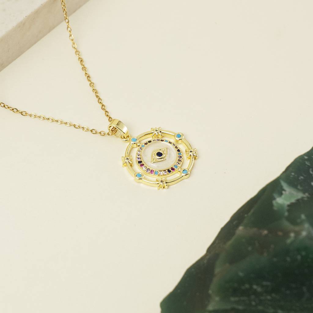 The White Evil Eye Necklace : TN21