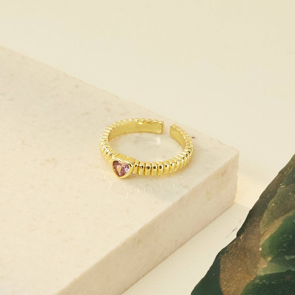 Crystal Heart Rope Ring : TR7