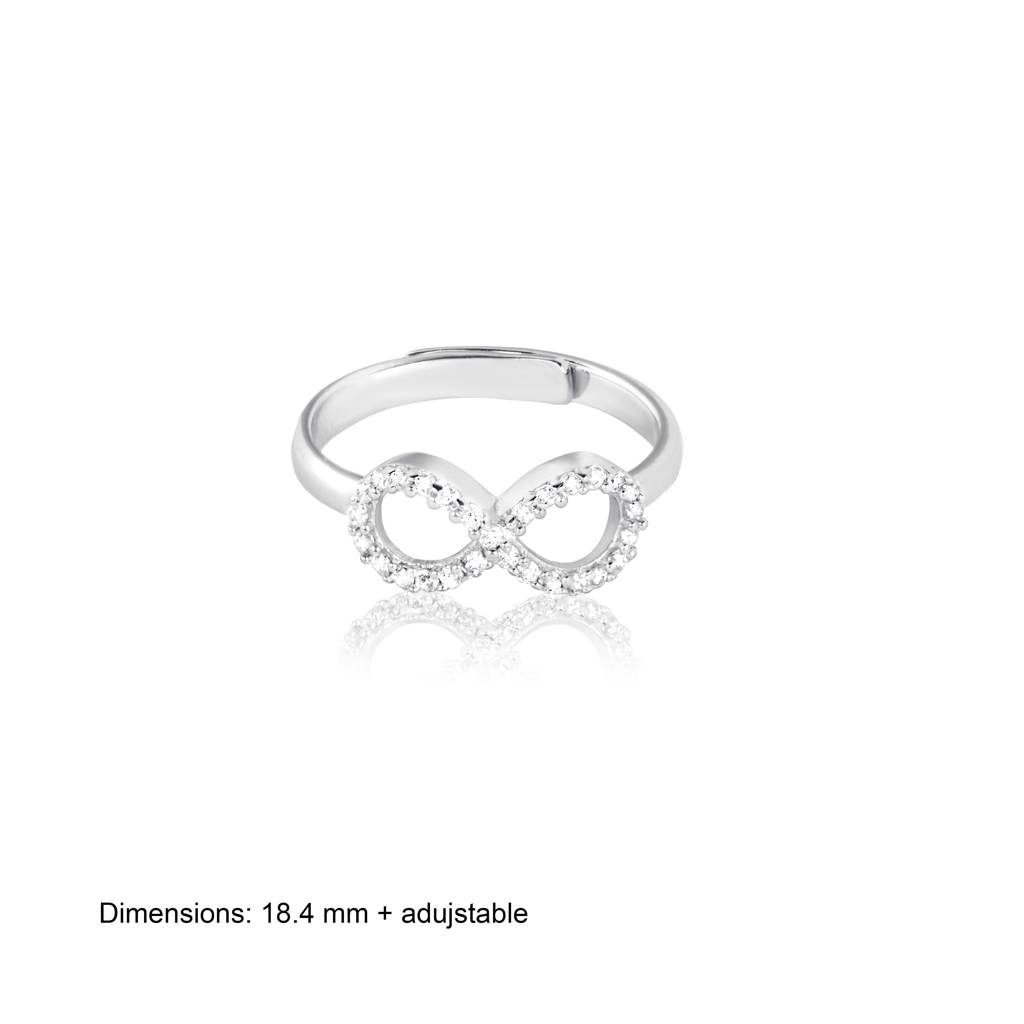 925 Sterling Silver Infinity Love Adjustable Ring : RJSPRG34