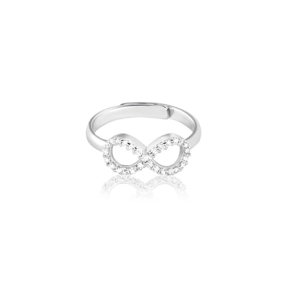 925 Sterling Silver Infinity Love Adjustable Ring : RJSPRG34