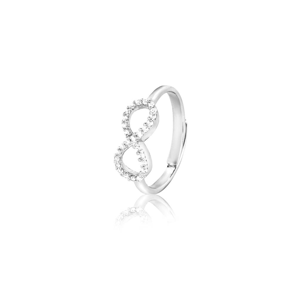 925 Sterling Silver Infinity Love Adjustable Ring : RJSPRG34
