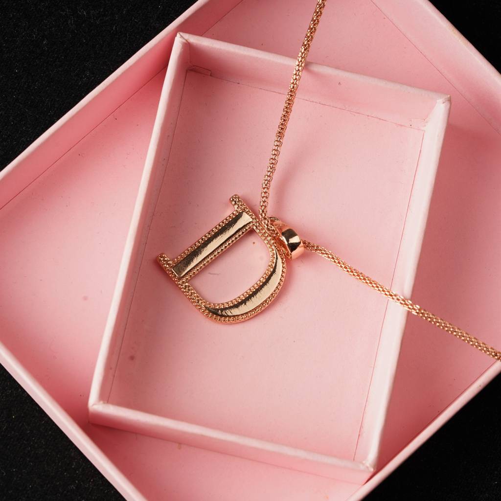 Estele Rosegold Plated Letter Charm Pendant For Women / Girls : 1009-DPENDANT