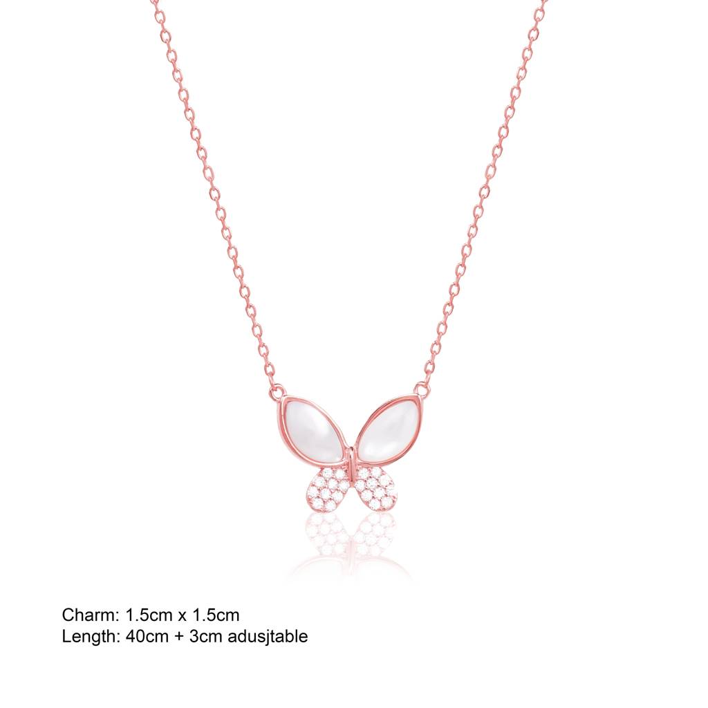 925 Sterling Silver Butterfly Pendant With Chain : RJSPPN32