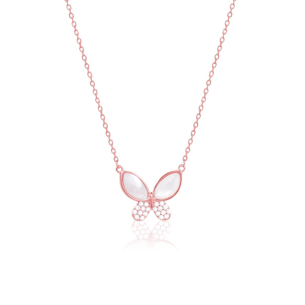 925 Sterling Silver Butterfly Pendant With Chain : RJSPPN32