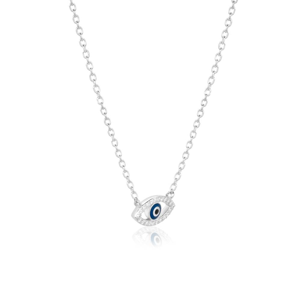 925 Sterling Silver Evil Eye Pendant With Chain : RJSPPN36