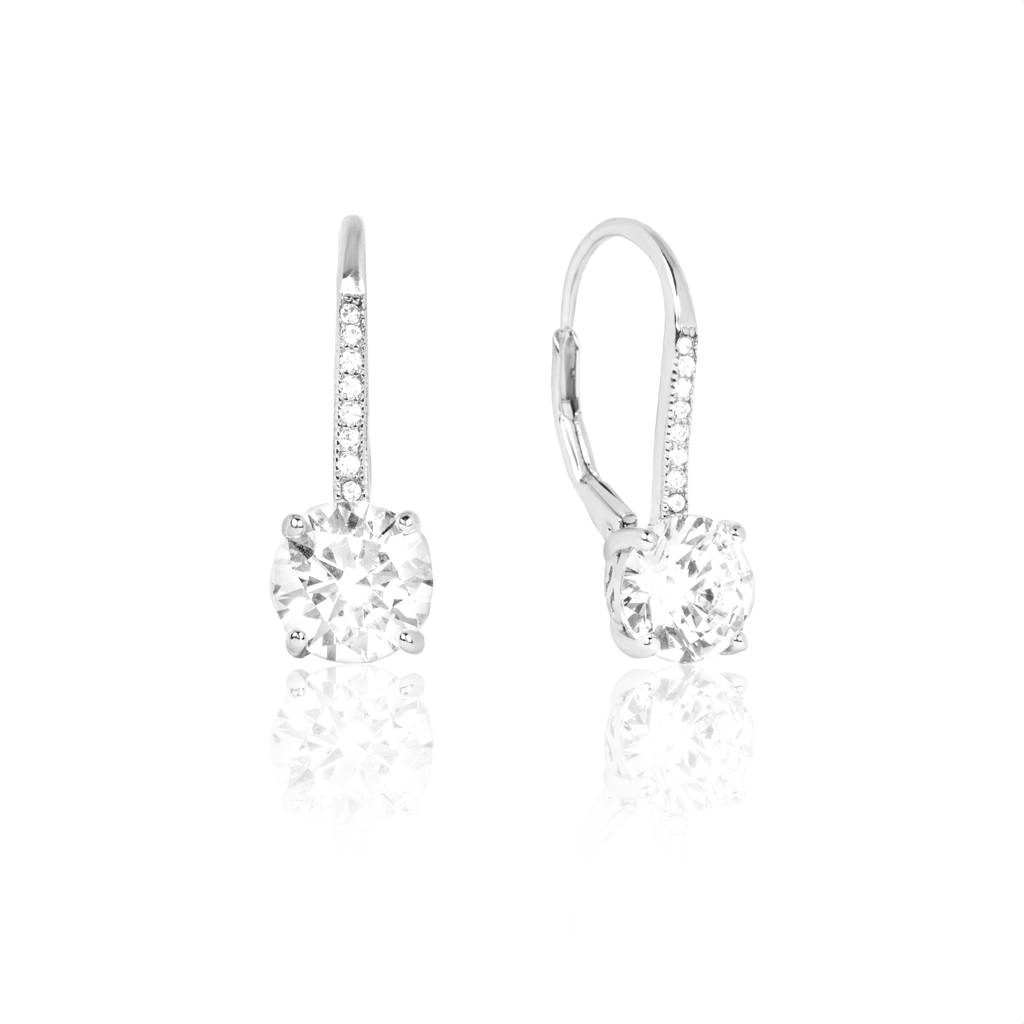 925 Sterling Silver Solitaire Magnetic Zircon Earrings : RJSPER40