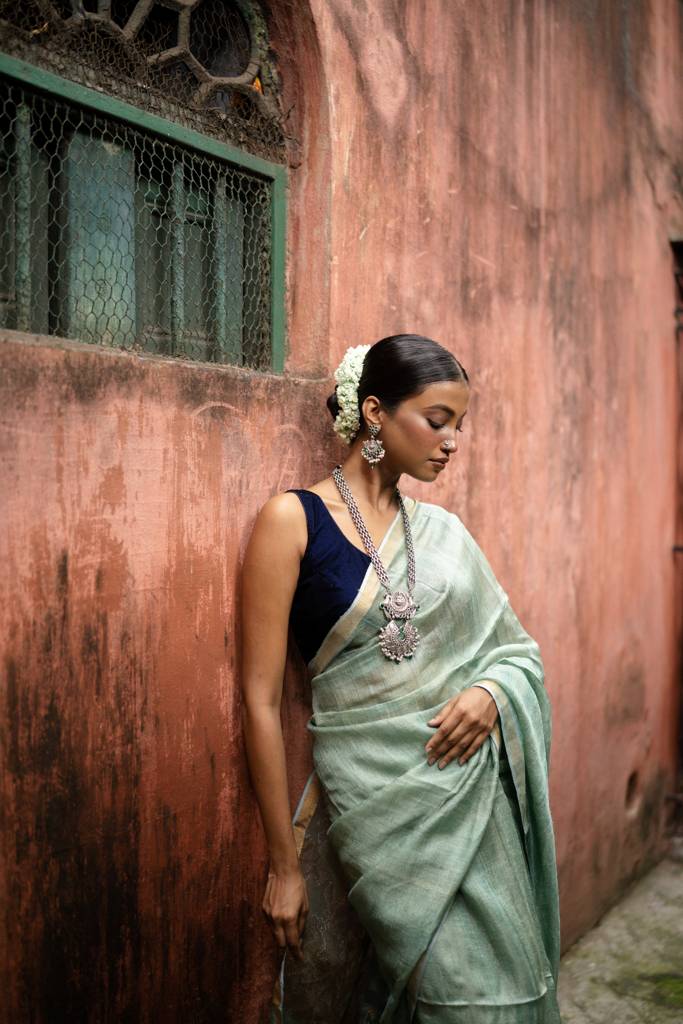 Oxidised Temple Long Necklace Set : JP-1350-G