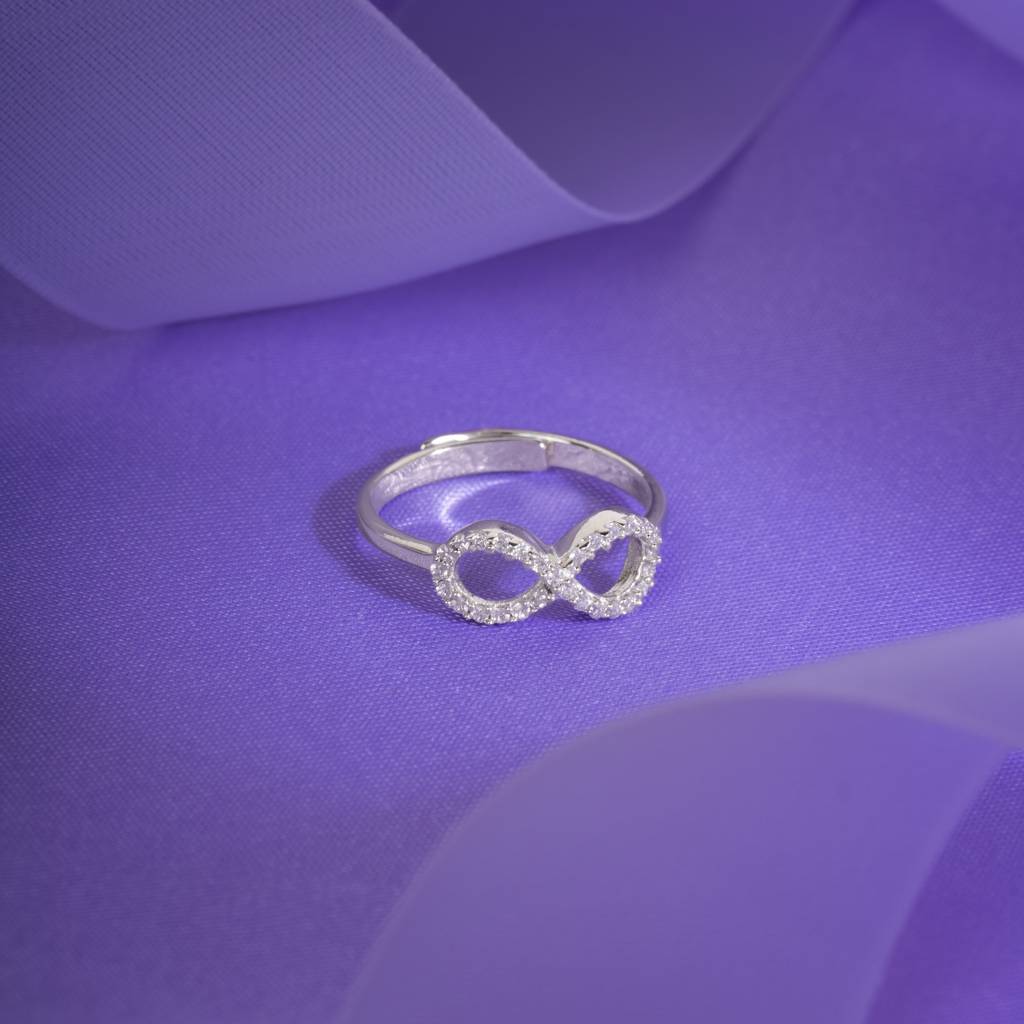925 Sterling Silver Infinity Love Adjustable Ring : RJSPRG34