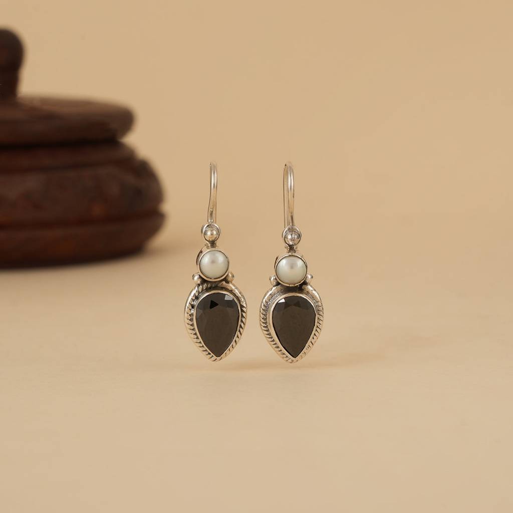 Black & White Silver Earrings : SSE897