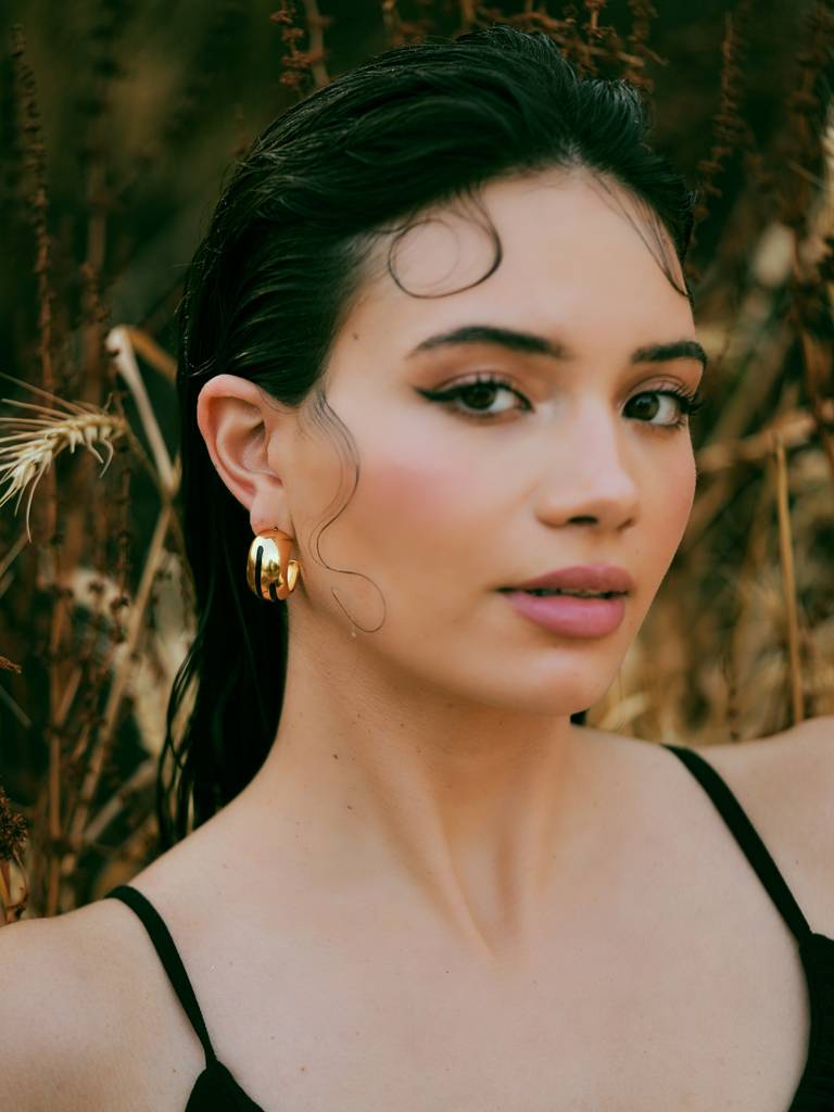Luna Enamel Gold Hoops : VACC25ER06B