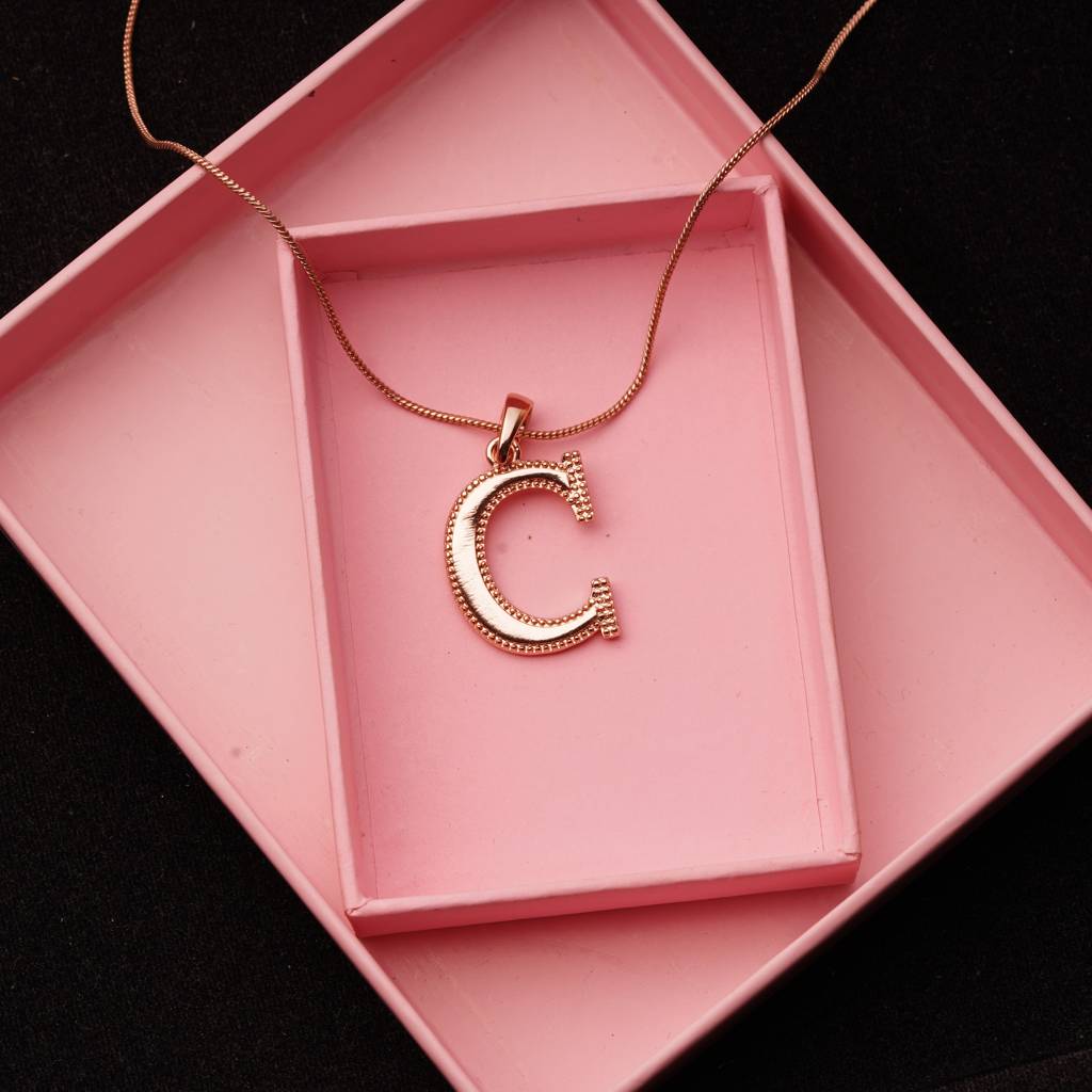 Estele Rosegold Plated Letter Charm Pendant For Women / Girls : 1009-CPENDANT
