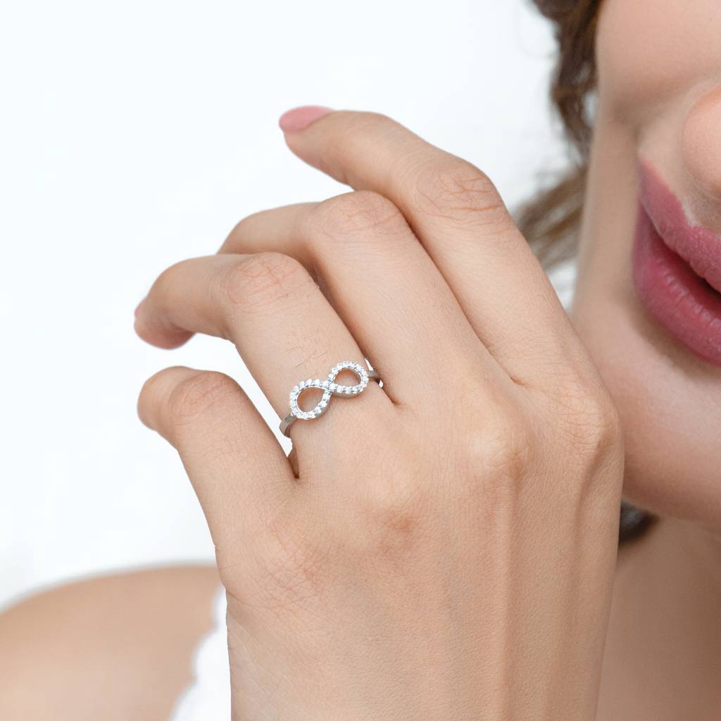 925 Sterling Silver Infinity Love Adjustable Ring : RJSPRG34