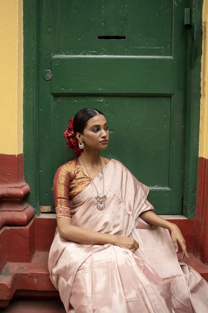 Oxidised Dual Tone Fusion Long Necklace Set : RK-909-L