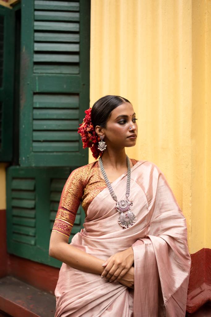 Oxidised Temple Long Necklace Set : JP-1350-R