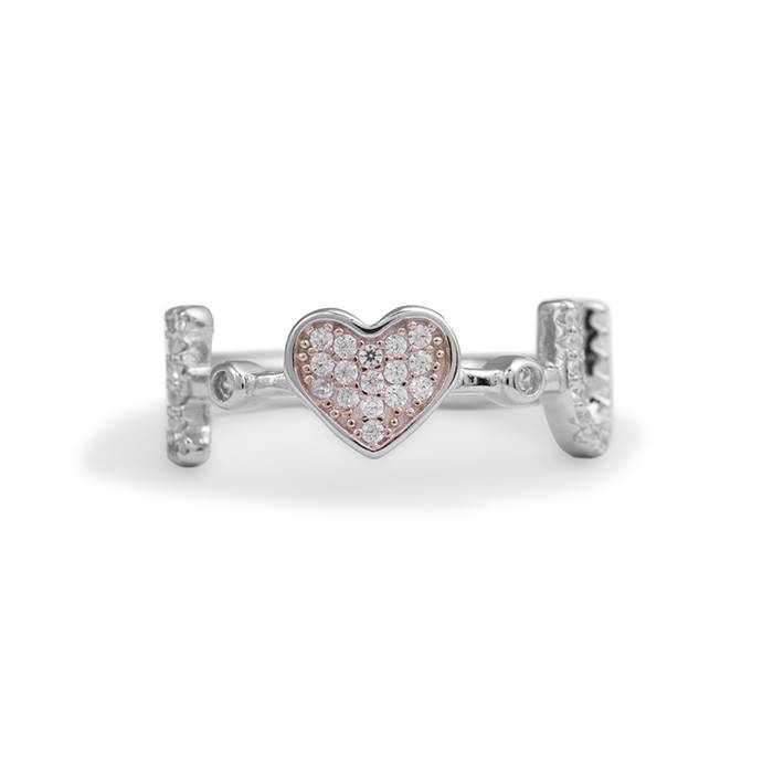 Love Heart-Crafted Silver Ring : LR26