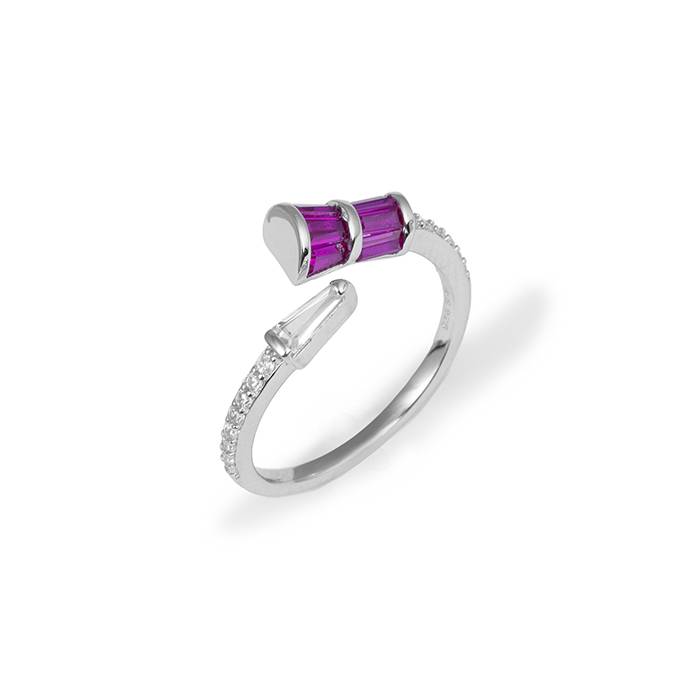 Amethyst Glow Silver Ring : LR19